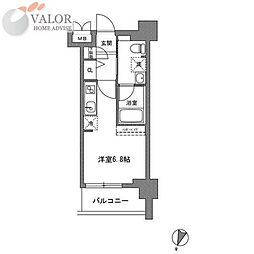ＴＬＲレジデンス川崎大師 9階ワンルームの間取り