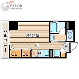 マイスターハウス川崎 4階ワンルームの間取り