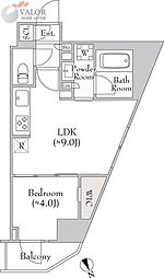 LUMIEC  KANNAI  II 1LDKの間取図画像
