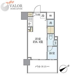 カーサヴェデュータ ワンルームの間取図画像