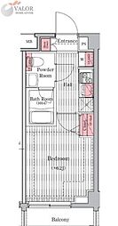 プレール・ドゥーク元住吉 1Kの間取図画像