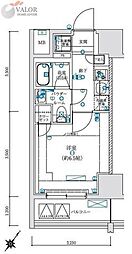 LEXE横濱関内 1Kの間取図画像