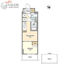 ドゥーエ横濱鶴見 1DKの間取図画像