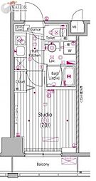 ガーラ・ステーション横濱関内 1Kの間取図画像