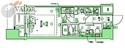 ラクラス横浜 1Kの間取図画像
