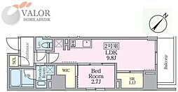 プライムブリス横濱関内 1LDKの間取図画像