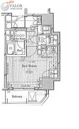 アヴァンツァーレ川崎EAST 1Kの間取図画像