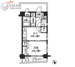 ベイ・ウエスト 1DKの間取図画像