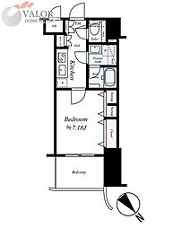 グリフィン新横浜・八番館 1Kの間取図画像
