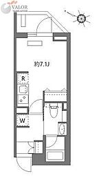 AZEST阪東橋II ワンルームの間取図画像