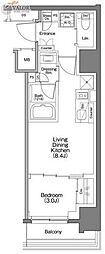 ザ・パークハビオ横浜白楽 1LDKの間取図画像