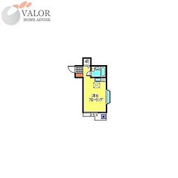 Kフラット ワンルームの間取図画像