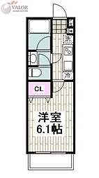 zimaterrace上大岡 1Kの間取図画像