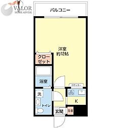 ダイワティアラ村上1 1Kの間取図画像