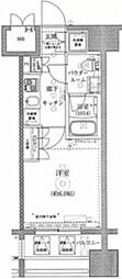ライジングプレイス川崎 1Kの間取図画像