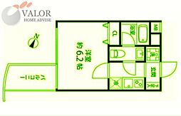 マーレ横浜白金 1Kの間取図画像