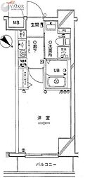 グリフィン横浜・反町公園 1Kの間取図画像