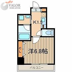 パティーナ川崎 1Kの間取図画像
