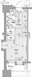 グランド・ガーラ横濱元町 1Kの間取図画像