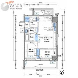 ラティエラ横濱大通り公園 2LDKの間取図画像