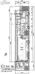 レグラス川崎 1Kの間取図画像
