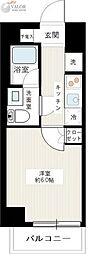 SQUARECITYTSURUMIRIVERSIDE 1Kの間取図画像