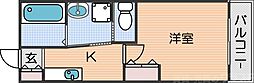 グルーヴ住吉 1階1Kの間取り