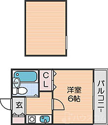ロフティ岸里 1Kの間取図画像