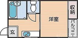 レガーロ北津守 1DKの間取図画像