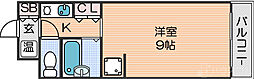 ビバリーヒルズ玉出西 1Kの間取図画像