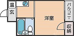 ハイツ木村 ワンルームの間取図画像
