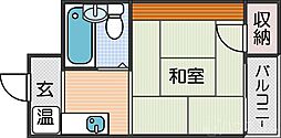 ハイツ木村 ワンルームの間取図画像