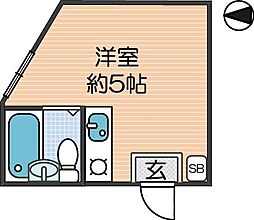 ドリームコート住吉大社 ワンルームの間取図画像