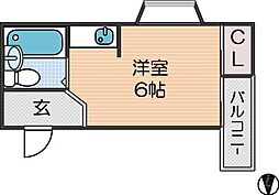 シティヒル ワンルームの間取図画像