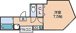 ドルフ1 1Kの間取図画像
