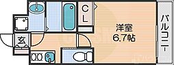 アバンティオグランデ 1Kの間取図画像