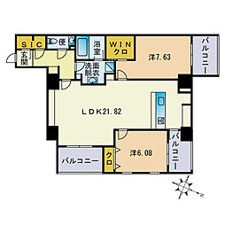 RLIVKusagae 2LDKの間取図画像