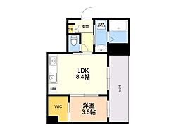 SHMプリミエール鳥飼八幡宮 1LDKの間取図画像