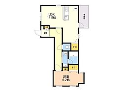 福岡市中央区鳥飼1丁目マンション 1LDKの間取図画像