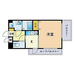 テラッツァ大濠 1DKの間取図画像