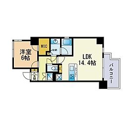 六本松ViewApartment 1LDKの間取図画像