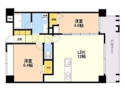 ラフィーネ鳥飼 2LDKの間取図画像
