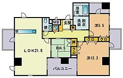 オーシャンタワー 3LDKの間取図画像