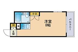 ハッピーエステート大濠 ワンルームの間取図画像