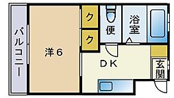 第3ロイヤルハイツ 1DKの間取図画像