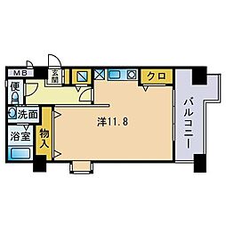 グランヴェール ワンルームの間取図画像