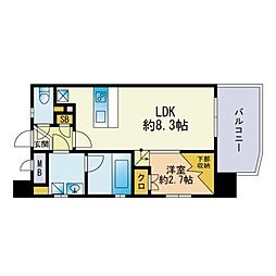 サニークレスト大濠公園 1LDKの間取図画像