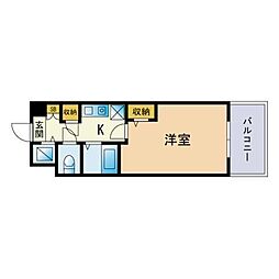 メゾン・ド・ヴィレ大濠 1Kの間取図画像