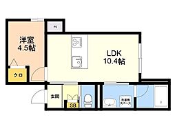 シャーメゾン・ルリエ大濠 1LDKの間取図画像
