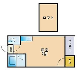 セイントヴィラ・ドーム前 ワンルームの間取図画像